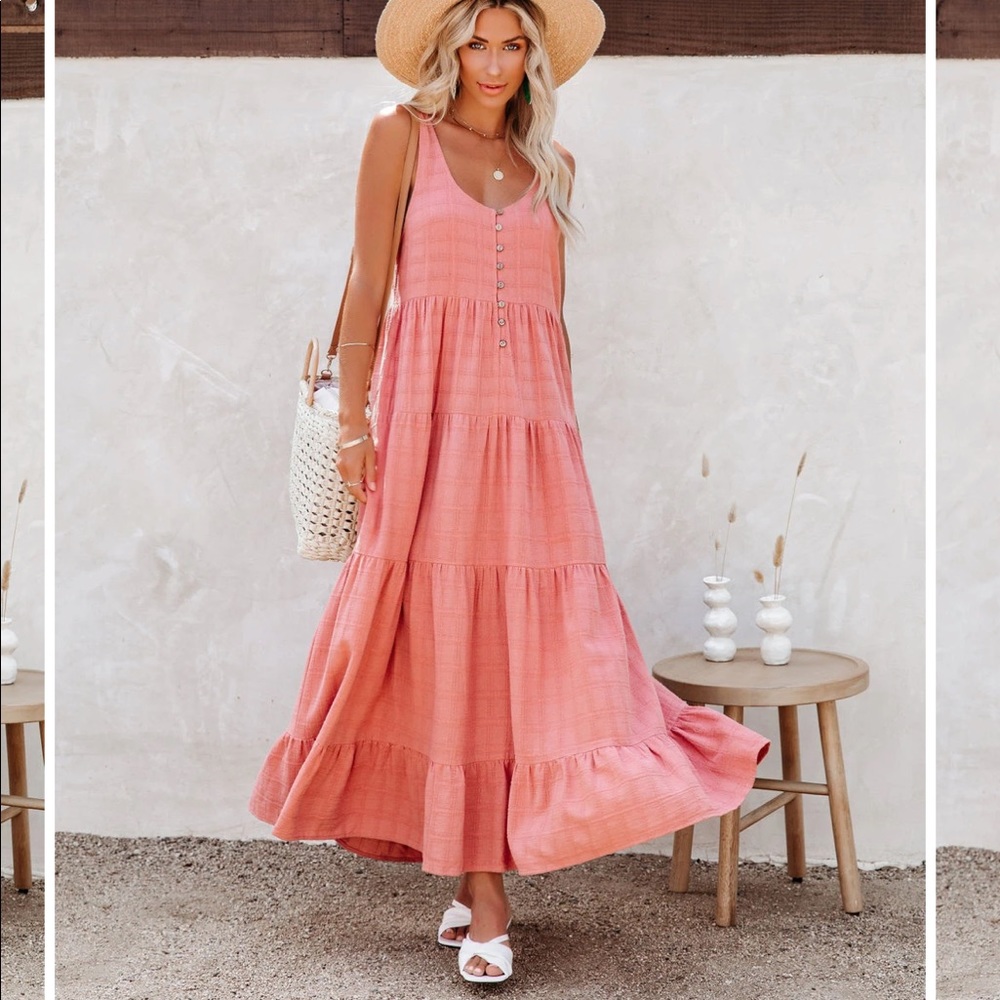 DESCEND POCKETED TIERED MAXI DRESS